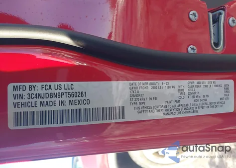 2023 Jeep Compass Latitude from USA, damaged, VIN 3C4NJDBN9PT560261